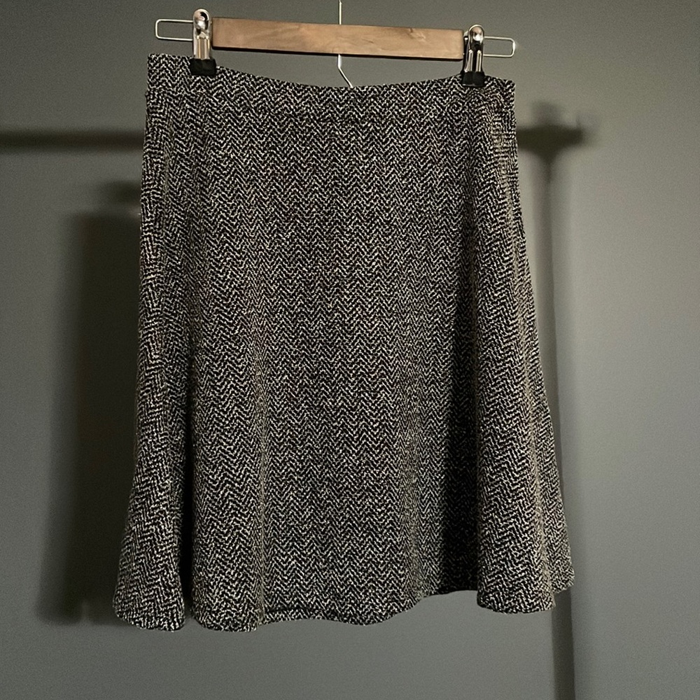 NWT Gap Factory Black and White Chevron A-Line Skirt